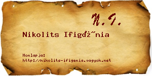 Nikolits Ifigénia névjegykártya